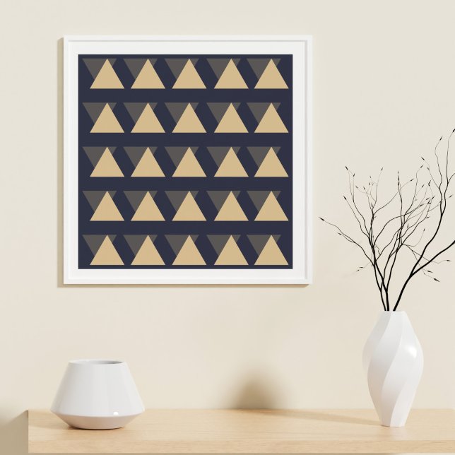 Simple Triangle Pattern in Gold and Charcoal Gray Poster (Creator Uploaded)