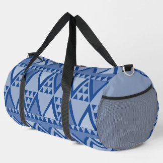 Simple Tribal Art Pattern Blue Duffle Bag