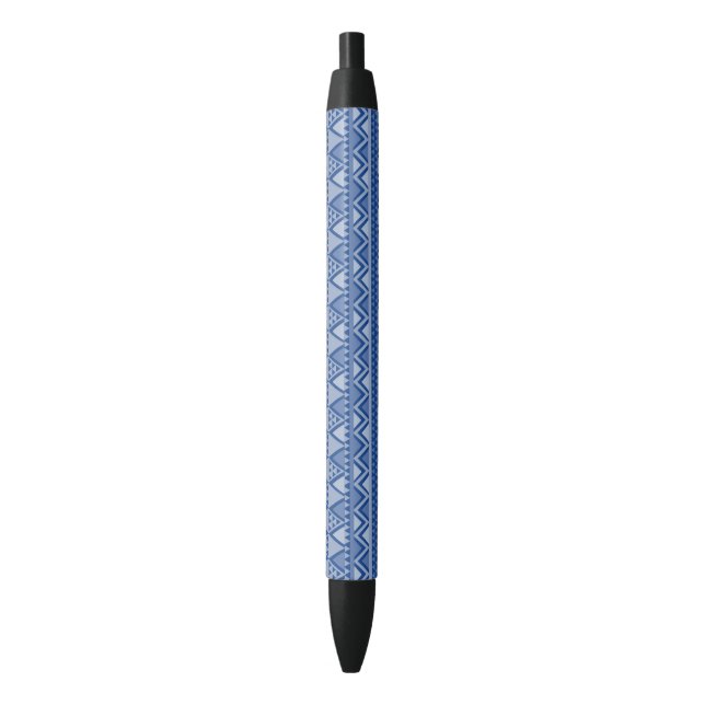 Simple Tribal Art Pattern Blue Pen (Front Vertical)