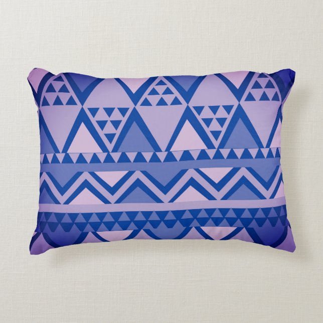 Simple Tribal Art Pattern Violet Accent Pillow (Front)