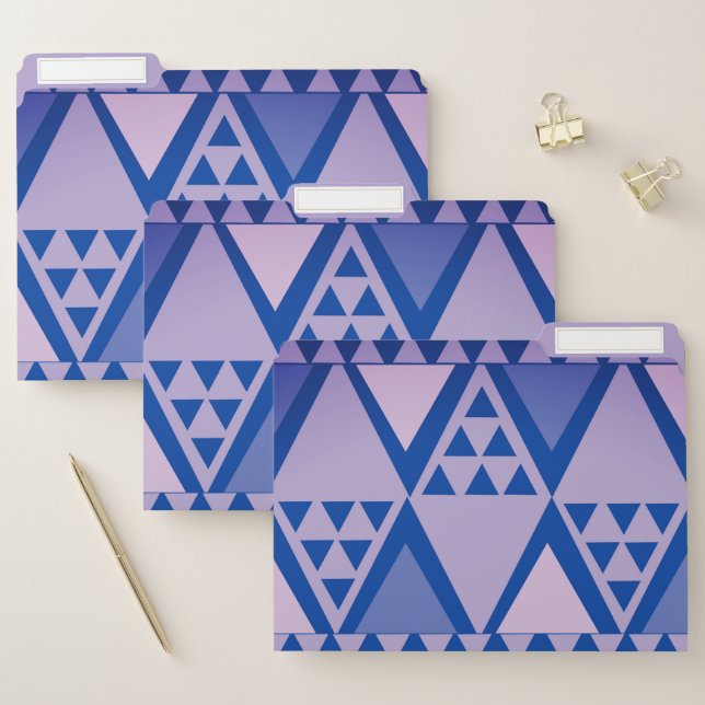 Simple Tribal Art Pattern Violet File Folder (Set)