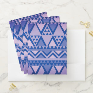 Simple Tribal Art Pattern Violet Pocket Folder