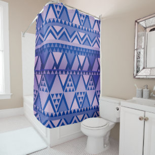 Simple Tribal Art Pattern Violet Shower Curtain