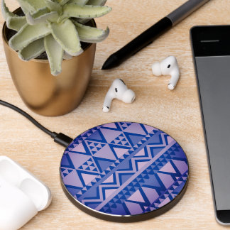 Simple Tribal Art Pattern Violet Wireless Charger