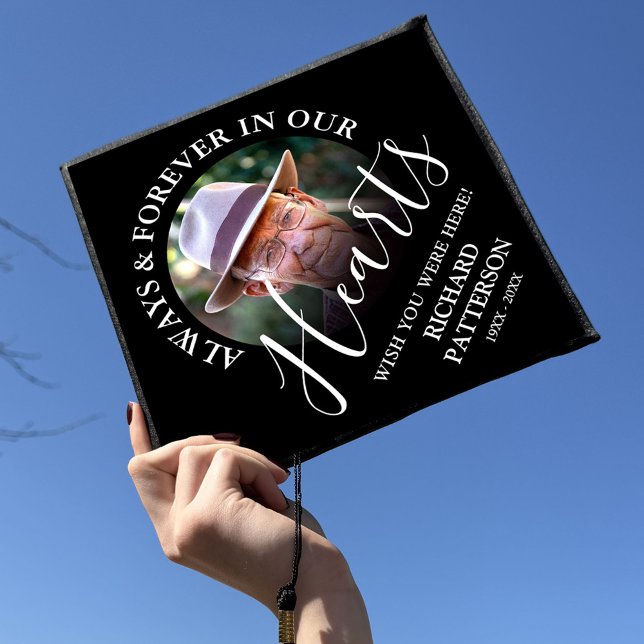 Simple Tribute Photo Memorial Graudate Graduation Cap Topper (Creator Uploaded)