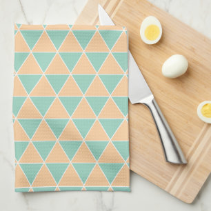 Simple Tringle Pattern Light Teal Kitchen Towel
