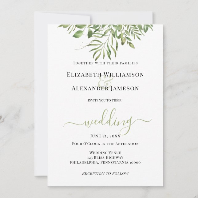 Simple Tropical Foliage  Announcement (Front)