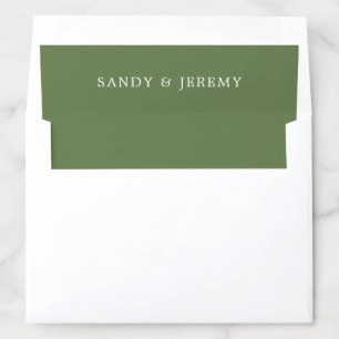 Simple Tropical Green Wedding Envelope Liner