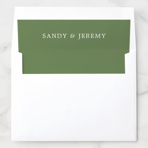 Simple Tropical Green Wedding Envelope Liner