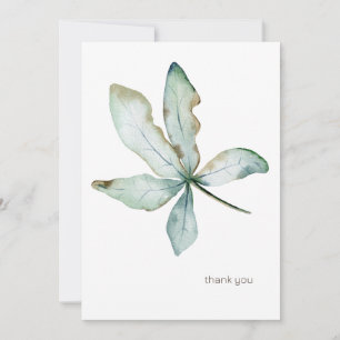 Simple Tropical Greenery Custom Seafoam 5x7 Thank You Card