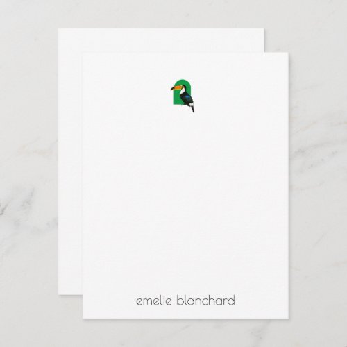 Simple Tropical Toucan Personalized Note Card