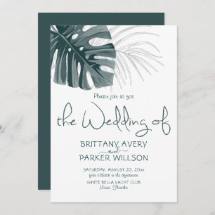 Simple Tropical Wedding Invitation