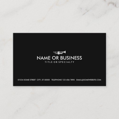 simple trumpet business card