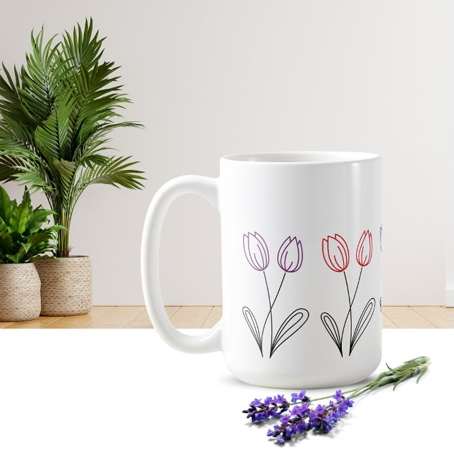 Simple Tulip flower Design Mug (Creator Uploaded)