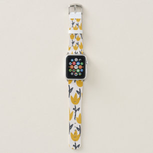 Simple tulip flower seamless pattern apple watch band