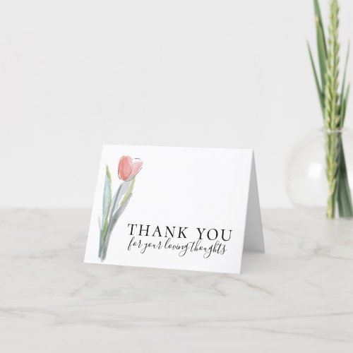 Simple Tulip Funeral Thank You Card