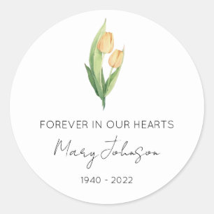 Simple Tulip Memorial  Classic Round Sticker