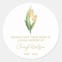 Simple Tulip Memorial Seed Packet