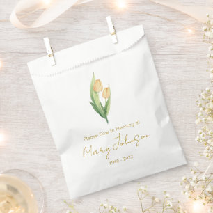 Simple Tulip Seed packet Funeral Favor Bag