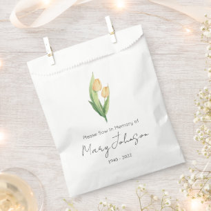 Simple Tulip Seed packet Funeral Favor Bag