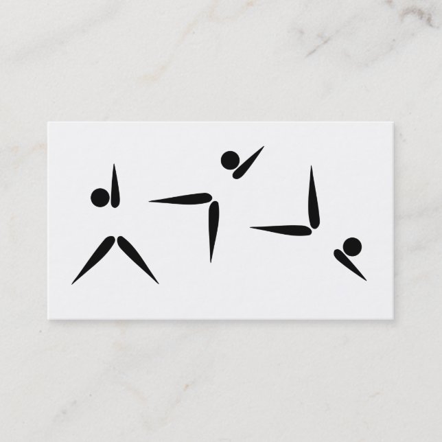 Simple Tumbler Gymnast Gymnastics Symbol Business Card (Front)