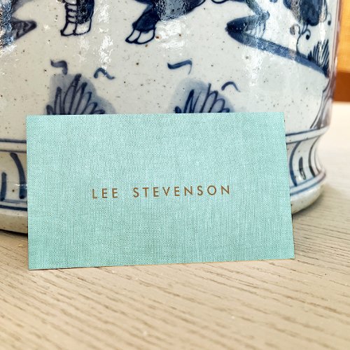 Simple Turquoise Blue Stylish Minimalist Business Card