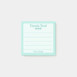 Simple Turquoise Blue Your Name Thank You Post-it Notes