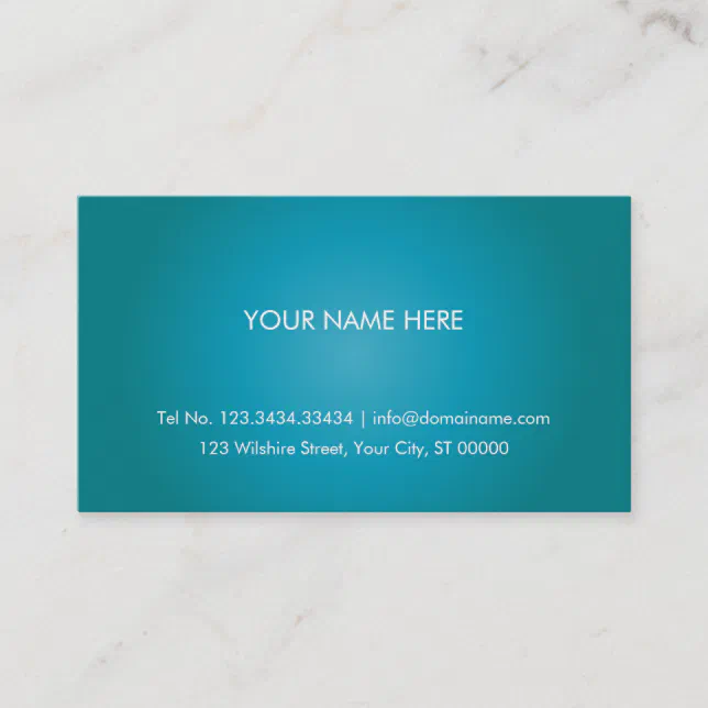 Turquoise Card Example Simple Turquoise Business Card | Zazzle
