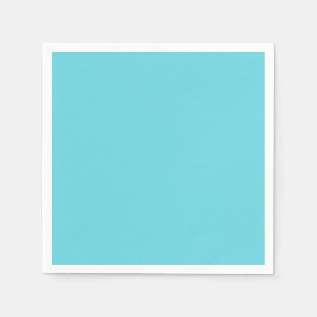 Simple Turquoise Cocktail Napkins (Front)