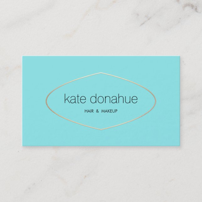 Simple Turquoise Esthetician Beauty Salon & Spa 2 Business Card (Front)