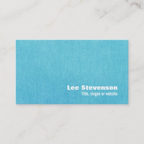 Simple Turquoise Linen Look Business Card