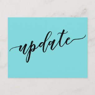Simple Turquoise Postponed Wedding Update Notice Postcard