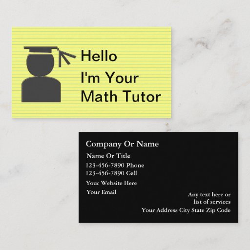 Customizable Simple Tutoring Business Cards