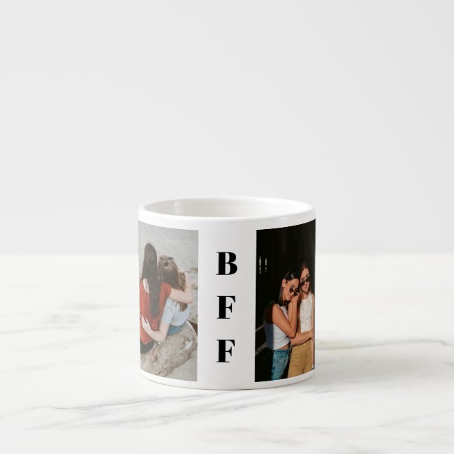 Simple Two Best Friend BFF Photo Personalized Espresso Cup (Front)