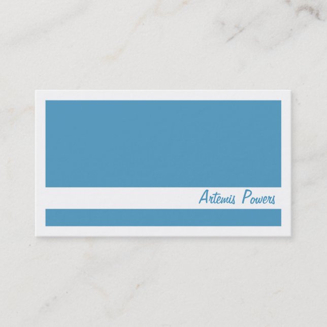 Simple Two color business card, blue and white Card (Front)
