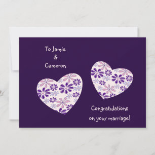 Simple Two Hearts Congrats On Your Wedding Card