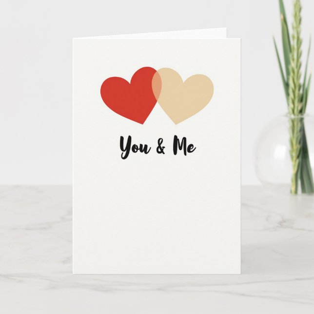 Simple Two Hearts For Us Card (Front)
