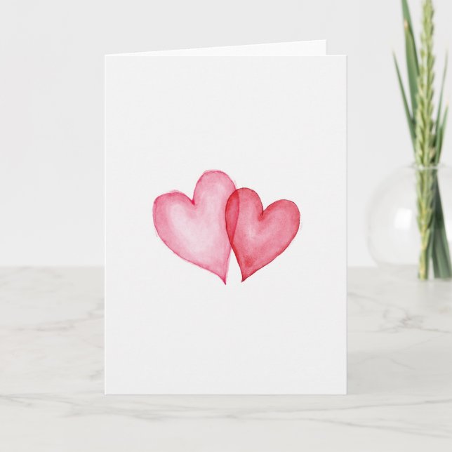 Simple Two Hearts Love Card (Front)