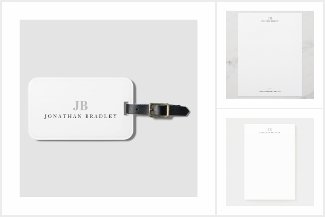 Simple Two Letter Monogram Stationery