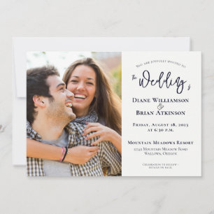 Simple Two Photo 2nd Marriage All In One Wedding Announcement