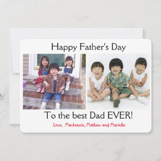 Simple Two Photo Collage Father's Day Holiday Card