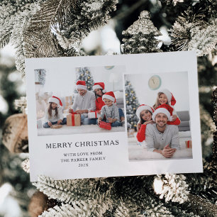 Simple Two Photo Merry Christmas Letterpress Photo Cards