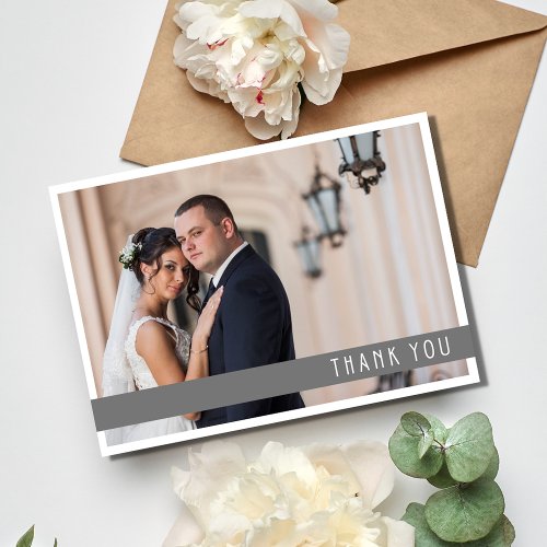 Simple Two Photo Wedding Thank You 