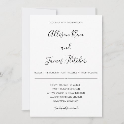 Simple Two_Sided Invitation with Online RSVP