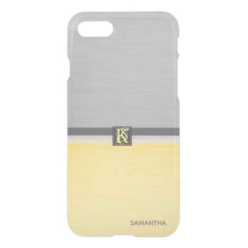Simple Two Tone Yellow and Grey Initials Monogram iPhone SE87 Case