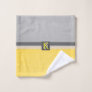 Simple Two Tone Yellow and Grey Initials Monogram Wash Cloth