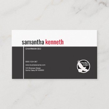 Simple Two-toned Name Ceo Chairman Business Card by keikocreativecards at Zazzle