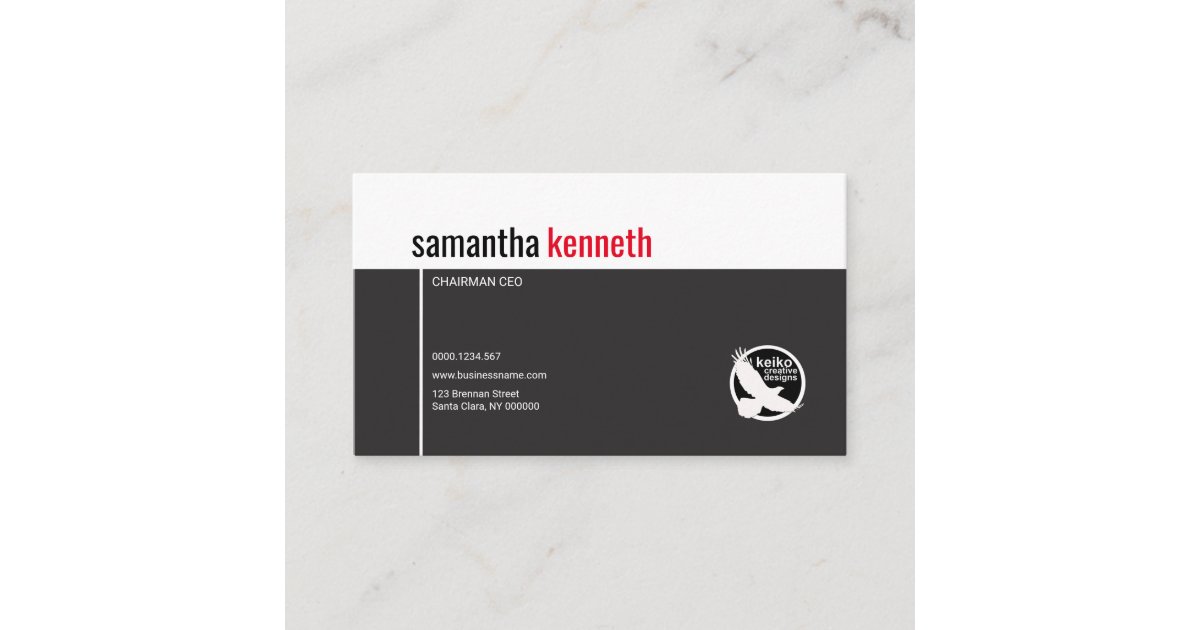 Simple Two-Toned Name CEO Chairman Business Card | Zazzle.com
