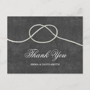Simple Tying the Knot Chalkboard Thank You Cards