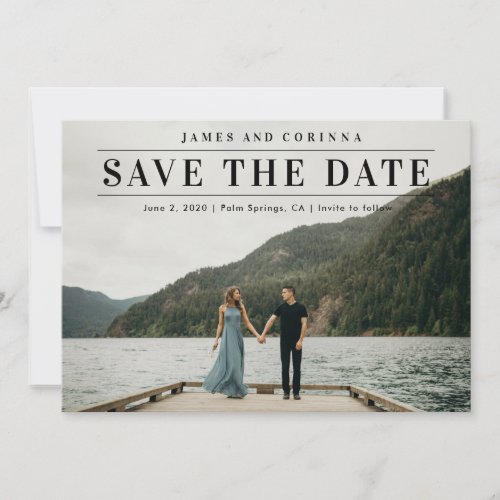 Simple Tyopgraphy Photo Wedding Save The Date